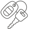 a car key with a key fob icon