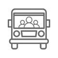 capacity icon with bus and people