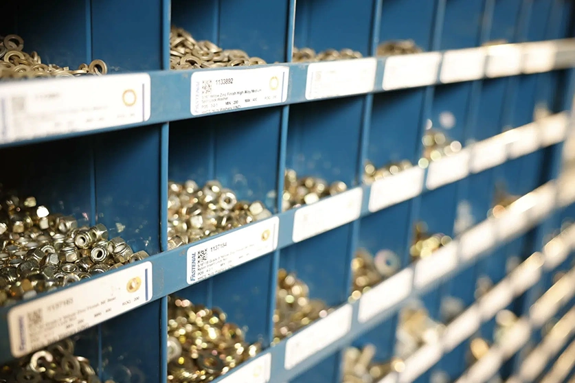parts storage up close shot