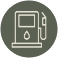 Fuel gas station with nozzle icon